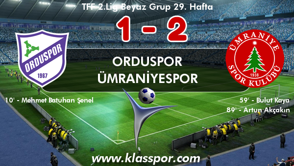 Orduspor 1 - Ümraniyespor 2