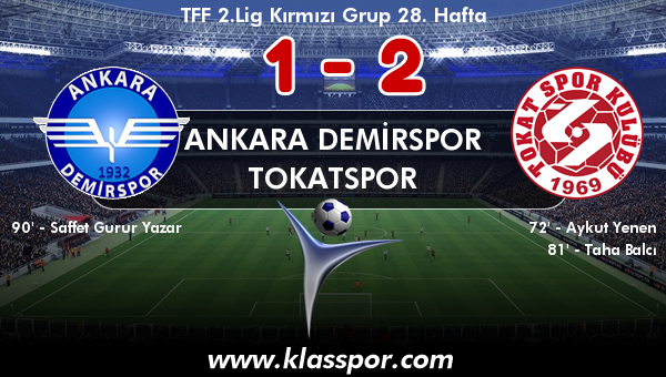 Ankara Demirspor 1 - Tokatspor 2