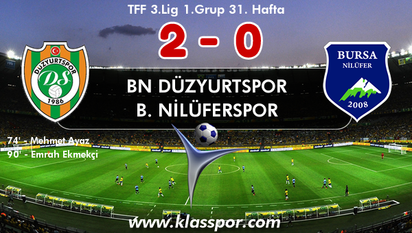 BN Düzyurtspor 2 - B. Nilüferspor 0