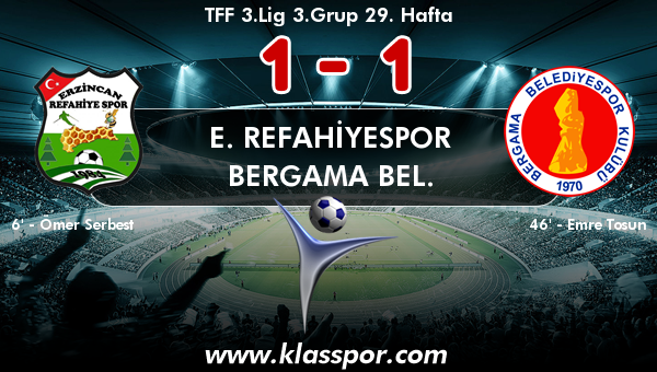 E. Refahiyespor 1 - Bergama Bel. 1