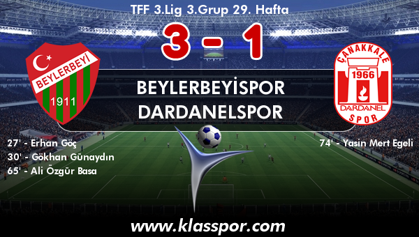 Beylerbeyispor 3 - Dardanelspor 1