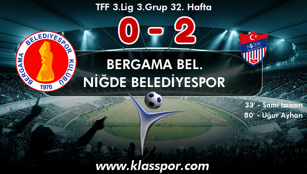 Bergama Bel. 0 - Niğde Belediyespor 2