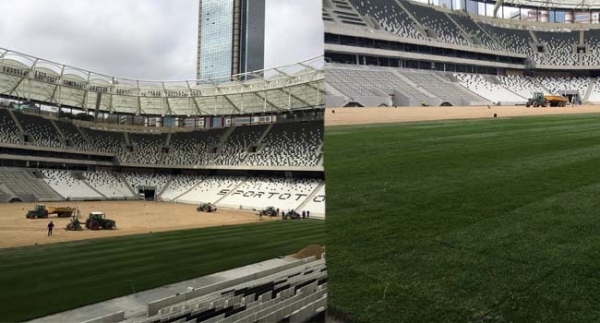 Vodafone Arena'da çimler seriliyor