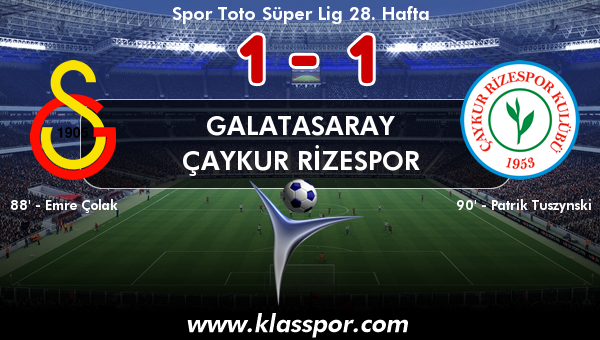 Galatasaray 1 - Çaykur Rizespor 1