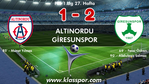 Altınordu 1 - Giresunspor 2