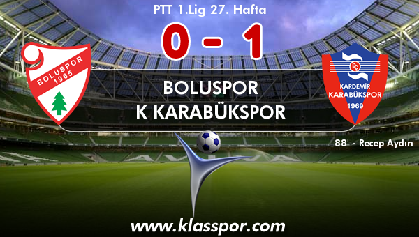 Boluspor 0 - K Karabükspor 1