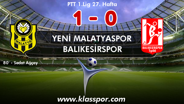 Yeni Malatyaspor 1 - Balıkesirspor 0