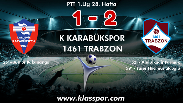 K Karabükspor 1 - 1461 Trabzon 2