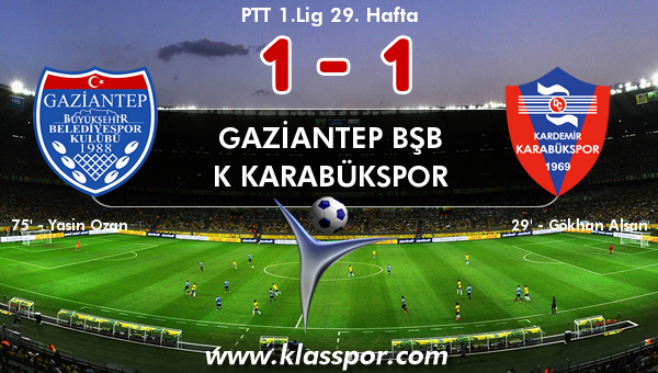 Gaziantep BŞB 1 - K Karabükspor 1