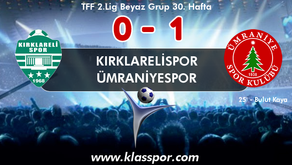 Kırklarelispor 0 - Ümraniyespor 1