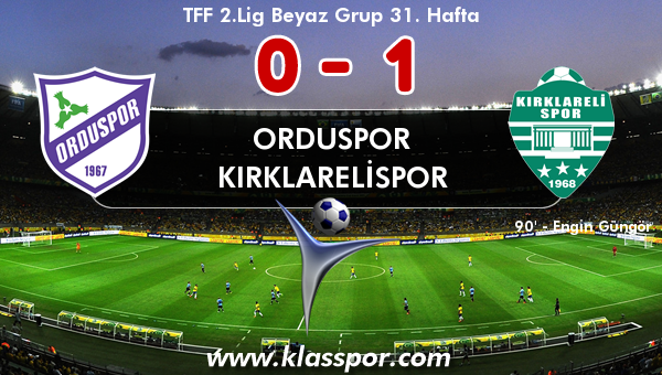 Orduspor 0 - Kırklarelispor 1