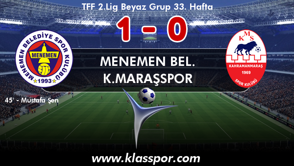 Menemen Bel. 1 - K.Maraşspor 0