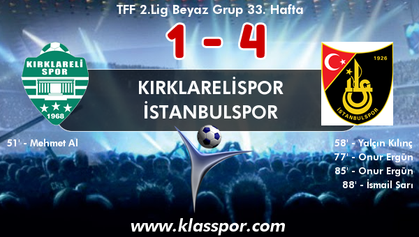 Kırklarelispor 1 - İstanbulspor 4