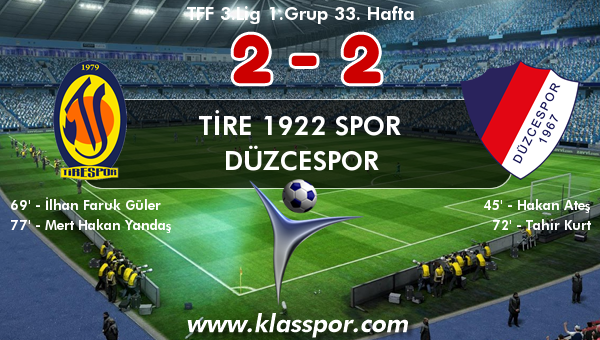 Tire 1922 Spor 2 - Düzcespor 2