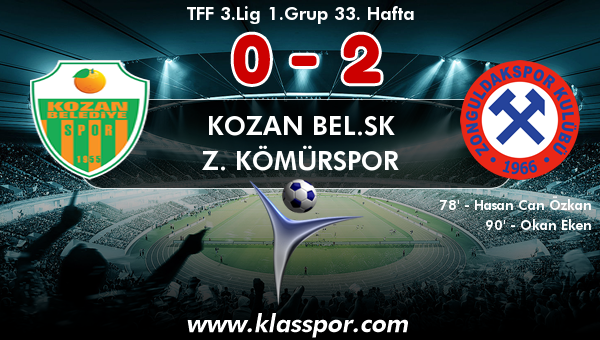 Kozan Bel.SK 0 - Z. Kömürspor 2