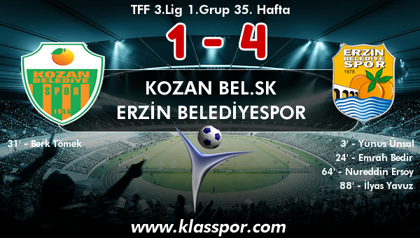 Kozan Bel.SK 1 - Erzin Belediyespor 4