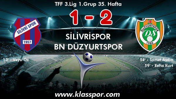 Silivrispor 1 - BN Düzyurtspor 2