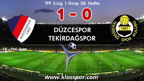 Düzcespor 1 - Tekirdağspor 0