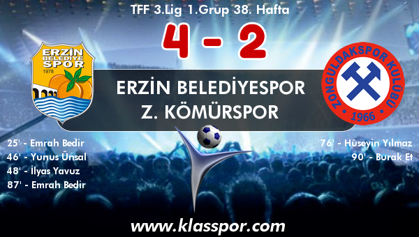 Erzin Belediyespor 4 - Z. Kömürspor 2