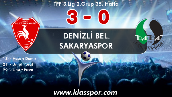 Denizli Bel. 3 - Sakaryaspor 0