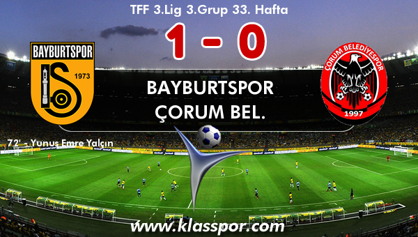 Bayburtspor 1 - Çorum Bel. 0