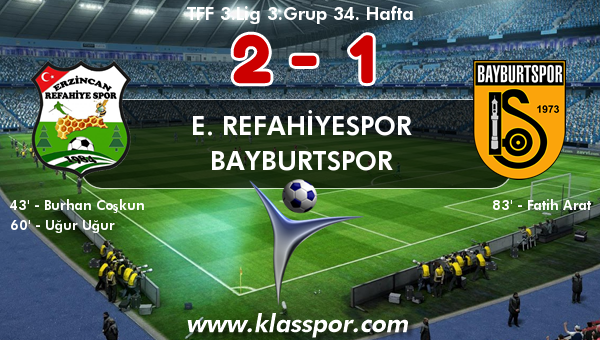 E. Refahiyespor 2 - Bayburtspor 1