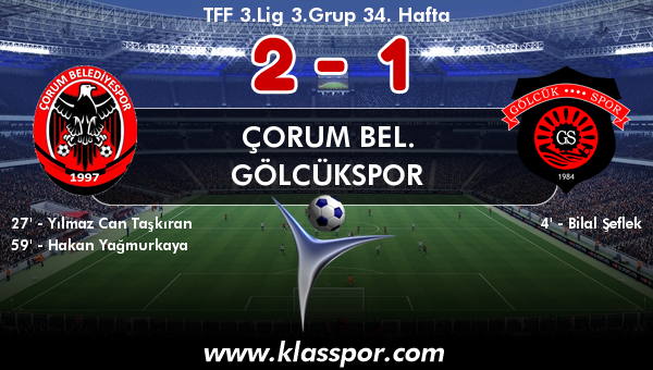 Çorum Bel. 2 - Gölcükspor 1