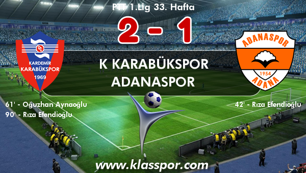 K Karabükspor 2 - Adanaspor 1