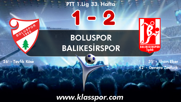 Boluspor 1 - Balıkesirspor 2