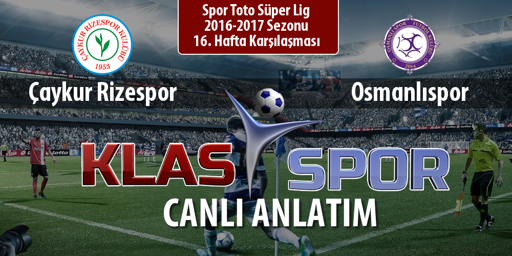 Çaykur Rizespor - Osmanlıspor maç kadroları belli oldu...