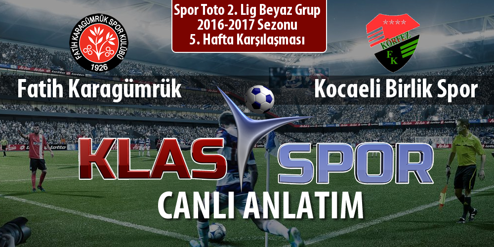 Fatih Karagümrük - Kocaeli Birlik Spor maç kadroları belli oldu...