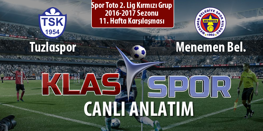 Tuzlaspor - Menemen Bel. maç kadroları belli oldu...