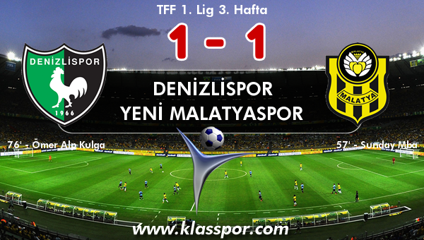 Denizlispor 1 - Yeni Malatyaspor 1