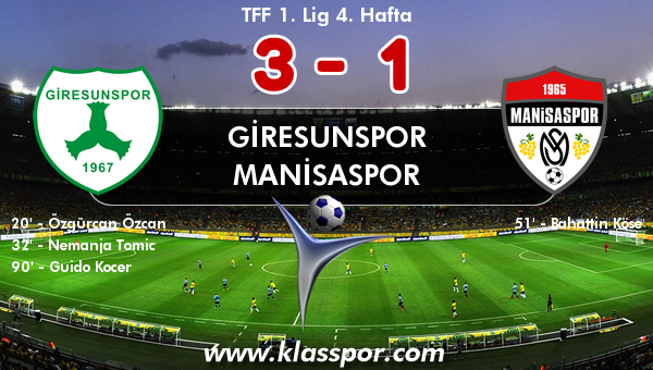 Giresunspor 3 - Manisaspor 1