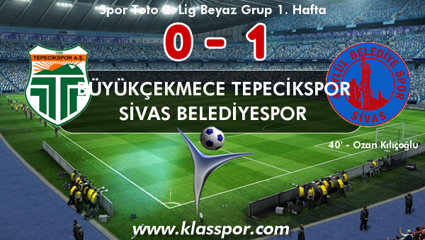 Büyükçekmece Tepecikspor 0 - Sivas Belediyespor 1