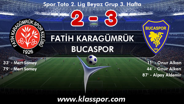 Fatih Karagümrük 2 - Bucaspor 3