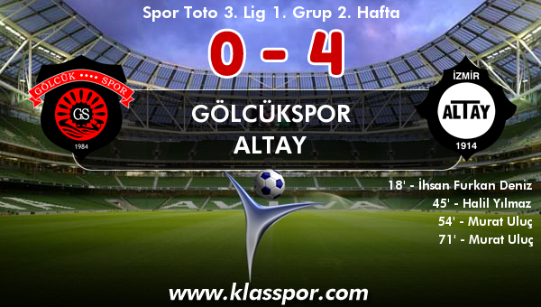 Gölcükspor 0 - Altay 4