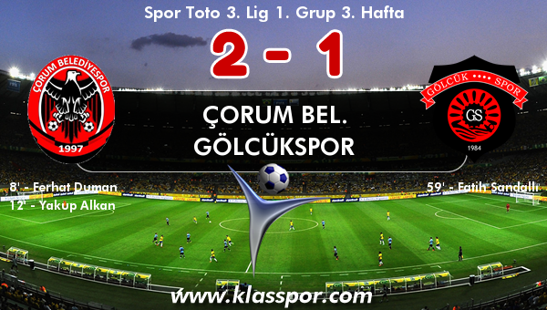 Çorum Bel. 2 - Gölcükspor 1