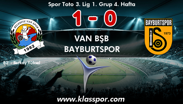 Van BŞB 1 - Bayburtspor 0