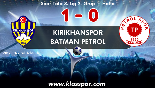 Kırıkhanspor 1 - Batman Petrol 0