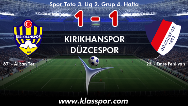 Kırıkhanspor 1 - Düzcespor 1