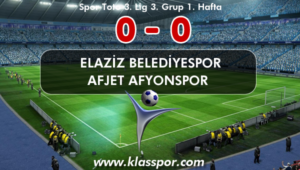 Elaziz Belediyespor 0 - Afjet Afyonspor  0