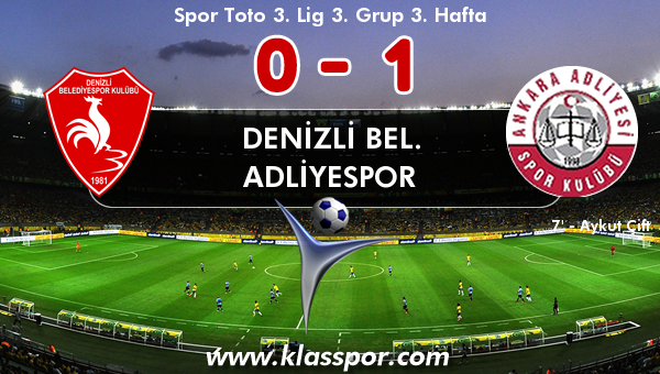 Denizli Bel. 0 - Adliyespor 1