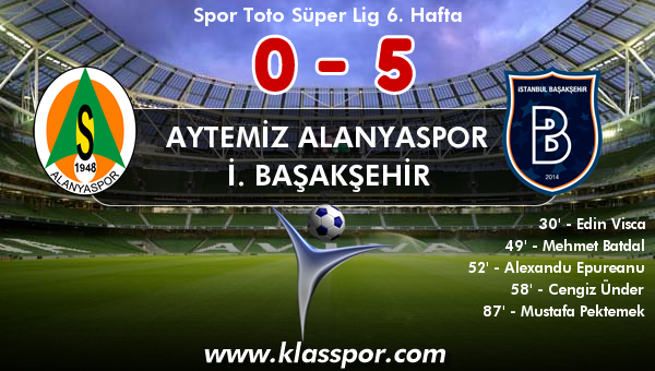 Aytemiz Alanyaspor 0 - İ. Başakşehir 5