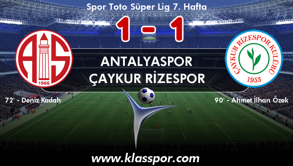 Antalyaspor 1 - Çaykur Rizespor 1