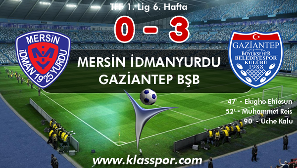 Mersin İdmanyurdu 0 - Gaziantep BŞB 3