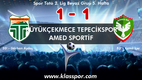 Büyükçekmece Tepecikspor 1 - Amed Sportif 1