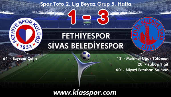 Fethiyespor 1 - Sivas Belediyespor 3