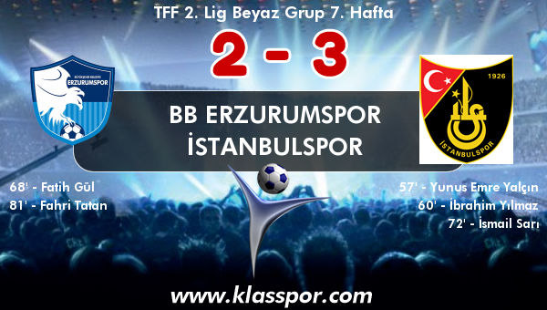 BB Erzurumspor 2 - İstanbulspor 3