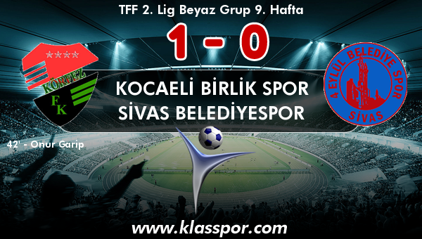 Kocaeli Birlik Spor 1 - Sivas Belediyespor 0